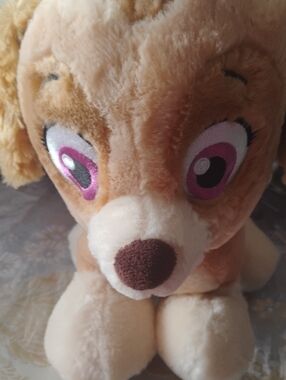 Nickelodeon Tan & Cream Puppy Plush with Pink Eyes